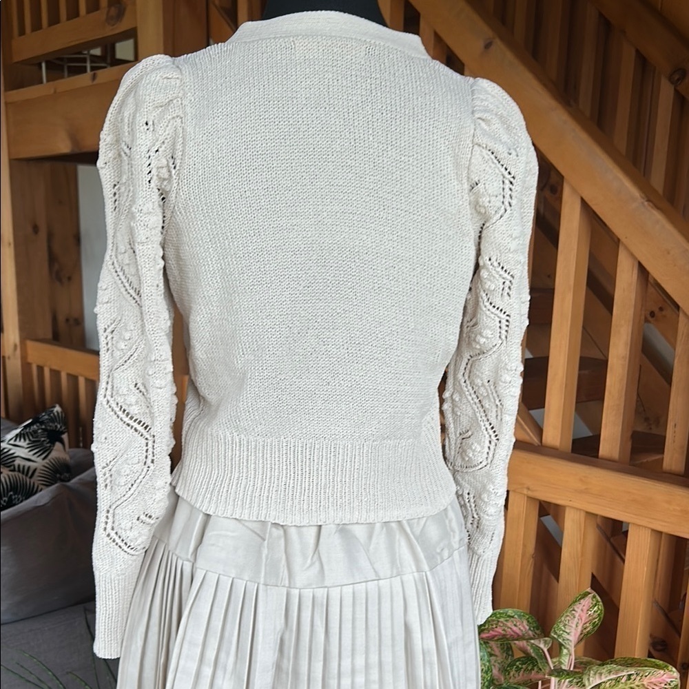 Moon & Madison Cream Cable Knit Cardigan - Picture 8 of 9